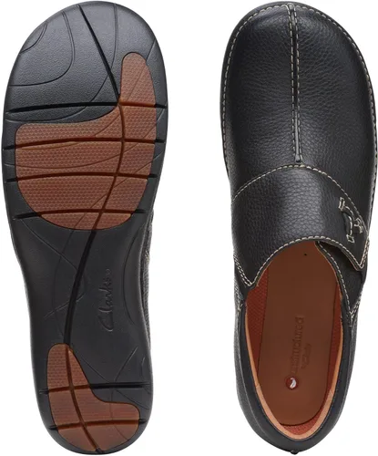 Vista 3 de Clarks Zuecos Un Loop Ave para mujer, Cuero negro