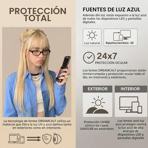 Vista 4 de DreamCalf Office-Siren Blue Light Glasses for Women Y2K Fake Glasses A01- Marco rojo transparente