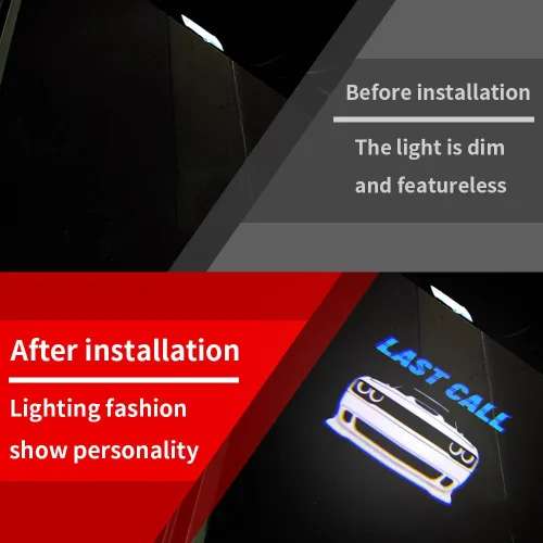 Vista 2 de 2 piezas de luces para puerta de auto con logotipo no desteñido Compatibles con Challenger 2015-presente, lámparas de proyección de luz LED