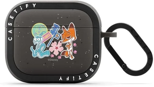 Vista 11 de CASETiFY AirPods Pro (1ª/2ª Gen) Estuche Bounce con Anillo [Colaboración Frozen] - Copo de Nieve de Anna - Taupe Mate