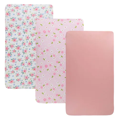 Vista 21 de Onacosht Juego de Sábanas de Moisés de 3 Piezas para Bebé Niño, Sábana Bajera Ajustable de Jersey Punto Suave Elástico Universal para Colchón