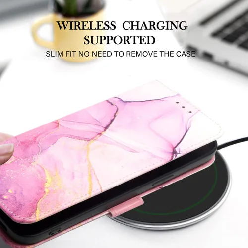 Vista 3 de Redmi Note 11 - Funda 4G Note 11S, funda de cuero tipo cartera con tarjetero y soporte para tarjetas para niñas y mujeres, diseño de mármol, funda