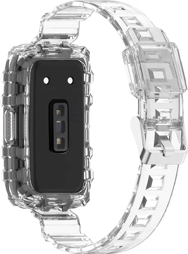 Vista 2 de SOOYEEH Correa para HUAWEI Band 6Honor Band 6, TPU Translucent Rubber Replacement StrapBand