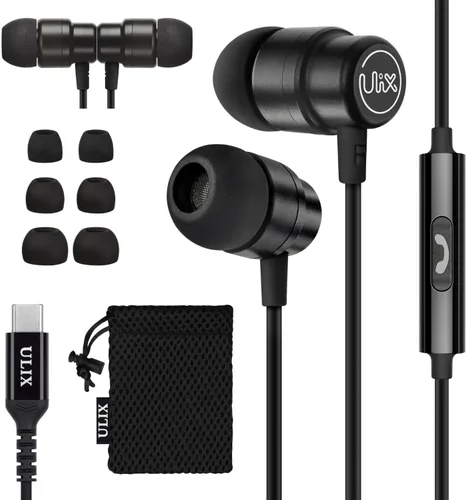 Vista 9 de UliX Rider - Auriculares intraurales con cable, auriculares con micrófono, con cable antienredos, auriculares para iPhone, iPad, Samsung