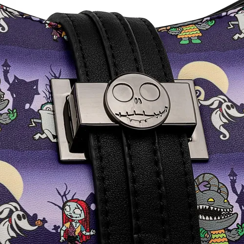 Vista 3 de Loungefly Bolso cruzado de la línea de Halloween Nightmare Before Christmas, Púrpura