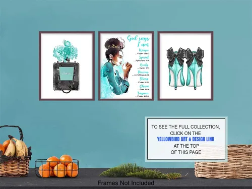 Vista 7 de Versículos inspiradores de la Biblia para mujeres afroamericanas, arte negro, escritura cristiana religiosa, regalos de aliento positivo, color azul