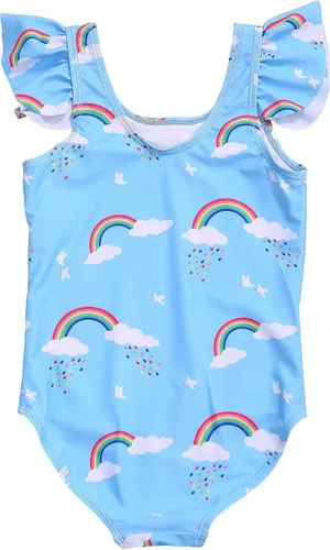 Vista 2 de LIZENS Traje de baño de una pieza para niñas, traje de baño de playa lindo
