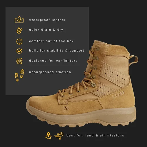 Vista 7 de OTB Boots M-Flex 8 Botas tácticas para hombres y mujeres, ligeras, duraderas, impermeables, botas militares y de combate con suela antideslizante