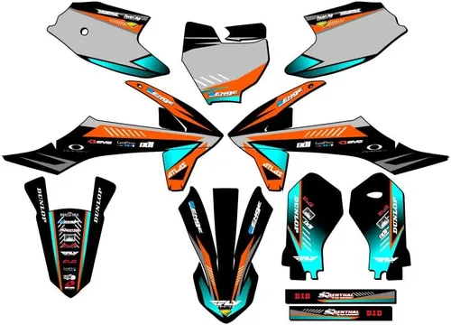 Vista 8 de Kit de base gráfica SX 50 Surge Black Senge 2019-2023 compatible con KTM