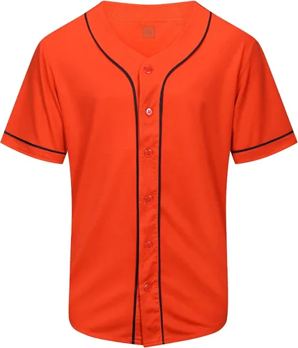 Vista 8 de KUAIPAO Camiseta de béisbol en blanco, camisa de manga corta, uniforme deportivo para hombres y mujeres (blanco, negro, rojo, azul, S-3XL)