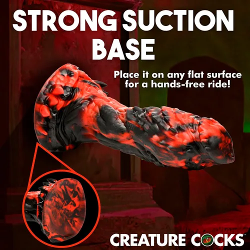 Vista 5 de CREATURE COCKS Grim Reaper Consolador de Silicona para Hombres, Mujeres y Parejas. Firme y Flexible, Base de Succión Fuerte, Consolador de Fantasía