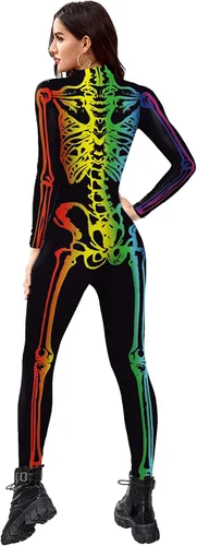 Vista 8 de KatchOn Body de esqueleto multicolor - Disfraz de Halloween para mujer