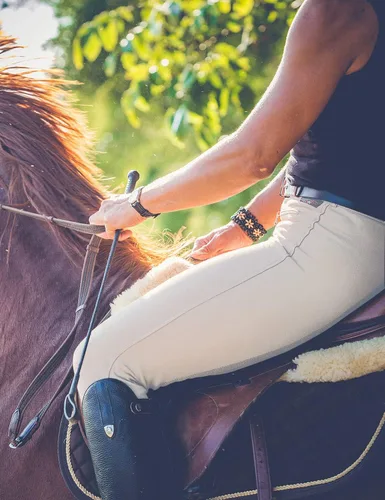 Vista 6 de baleaf Pantalones de equitación para mujer, pantalones ecuestres con parche en la rodilla, mallas de equitación con trabillas para cinturón