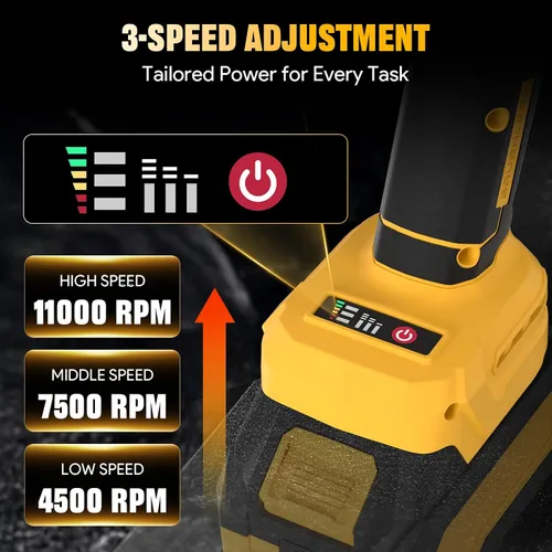 Vista 5 de Amoladora Angular Inalámbrica, Herramientas de Amoladora Eléctrica de 4-1/2 Pulgadas Compatible con Batería Dewalt 20V MAX, Amoladora Inalámbrica