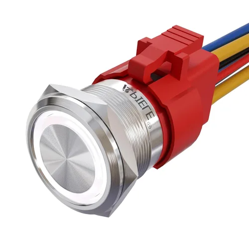 Vista 13 de APIELE Interruptor de botón momentáneo de 10 A, 22 mm, LED ojo de ángel, impermeable, redondo, autorresetable, 7/8'', 1NO 1NC