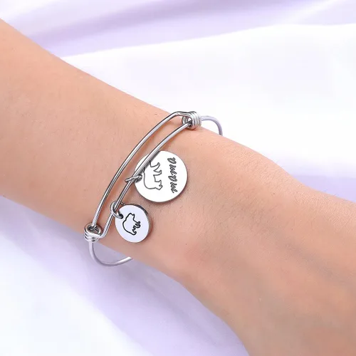 Vista 6 de Pulsera de oso de mamá con brazalete ajustable de 1, 2, 3 cachorros, regalo para mamá
