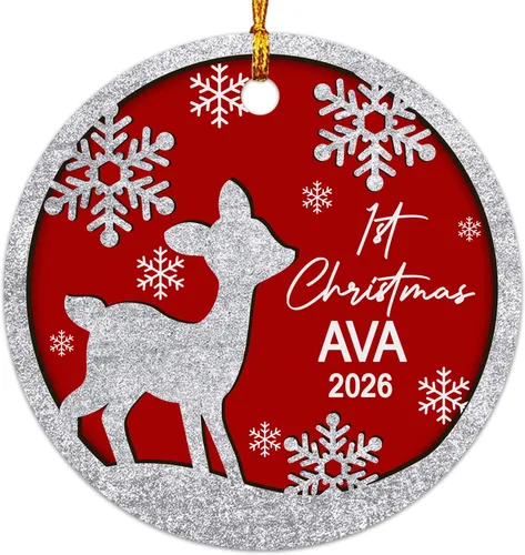 Vista 11 de Primera Navidad en nuestro nuevo hogar 2025, regalo de boda para recién casados, decoración de árbol de Navidad, nuevo propietario de casa, adorno