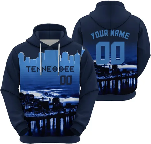 Vista 6 de Custom Football Hoodies City Night Skyline Personalized Sweatshirt Name Number Fan Gift Pullover for Men Women Youth