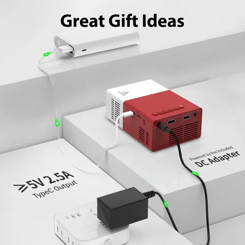 Vista 7 de Proyector con WiFi y Bluetooth, mini proyector portátil 1080P HD 170 pulgadas, proyector de película, proyector para exteriores compatible