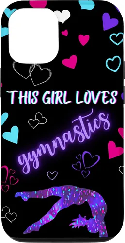 Vista 26 de Funda para iPhone 16 Gymnast This Girl Heart Loves Gymnastics Pink Teal