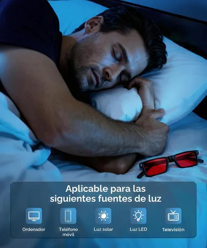 Vista 7 de ANYLUV Blue Light Glasses for Sleep, 99.9% Blue Green Light Blocking with Red Lens, Blue Light Glasses