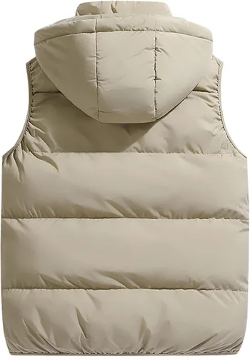 Vista 6 de WENKOMG1 Chaleco acolchado de invierno para hombre, ligero, plegable, con cremallera, sin mangas, resistente al agua