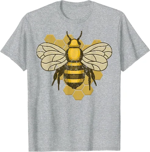 Vista 76 de Retro Beekeeper Beekeeper Honey Bumblebee Vintage Saves Bees T-Shirt Asphalt Grey