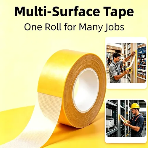 Vista 4 de Heavy Duty Mesh Double Sided Tape, Clear Fiberglass Grid for Home Office