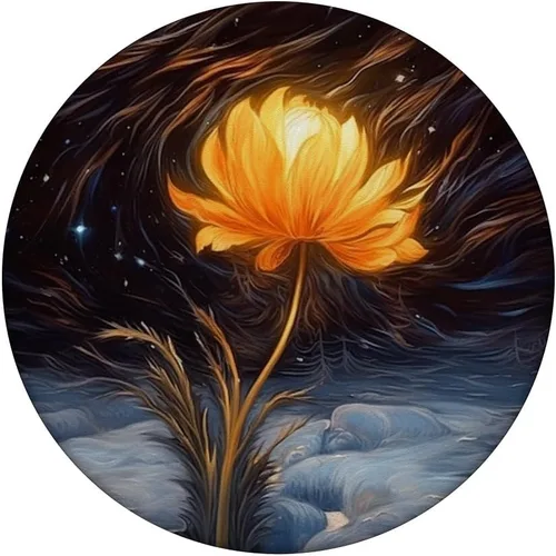 Vista 3 de PopSockets PopGrip estándar de flores de caléndula de invierno