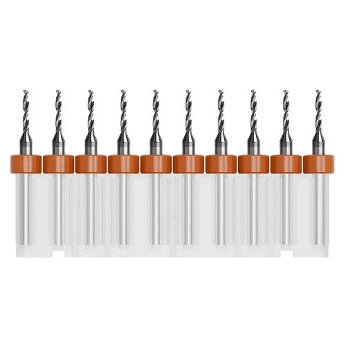 Vista 19 de Juego de 10 brocas para PCB, vástago de 1/8 "0.01 in Micro Twist Bit Carburo de flauta espiral para placa de circuito de impresión Piedra Dremel