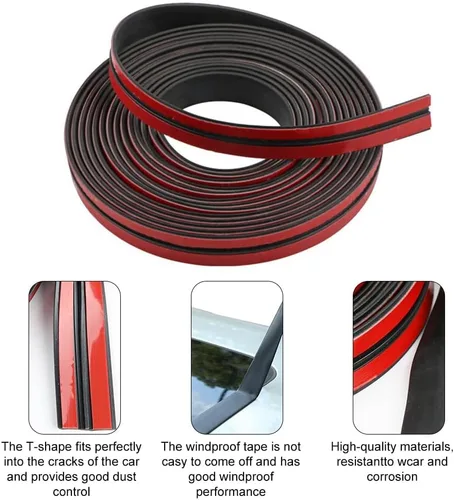 Vista 5 de Burlete para automóvil de 30MM - Sello de goma para parabrisas delantero y trasero del automóvil, adhesivo de goma en forma de T, cubierta de sello