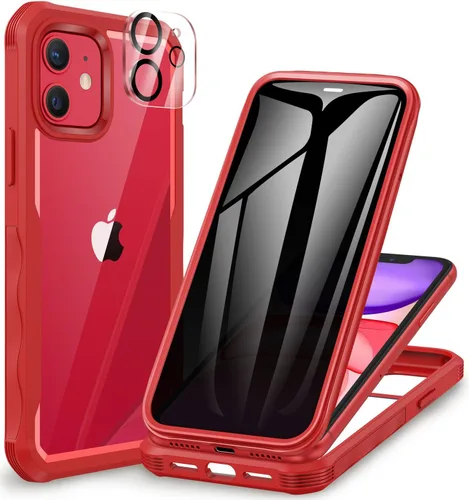 Vista 11 de CENHUFO Funda de privacidad para iPhone 11 Pro, funda de cuerpo completo con protector de pantalla de privacidad de vidrio templado 9H integrado