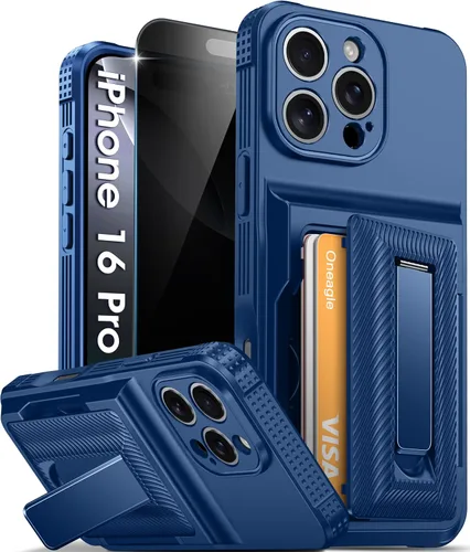 Vista 23 de Oneagle Funda tipo cartera para iPhone 16 Pro Max con tarjetero y soporte