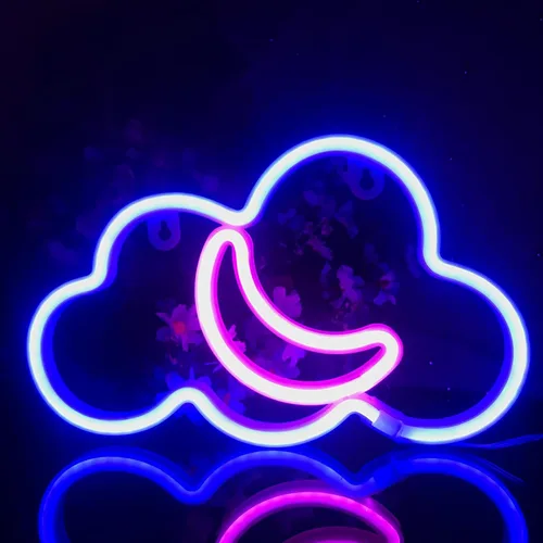 Vista 34 de Letrero de neón para decoración de pared, estético, amarillo, para dormitorio, USB/3-AA, funciona con pilas, luz nocturna para decoración de luz