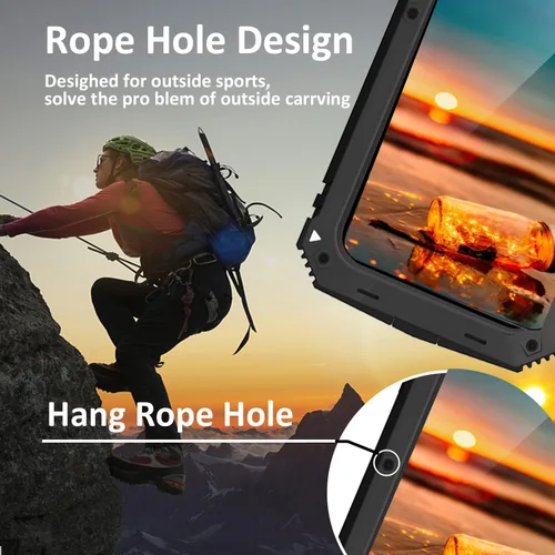 Vista 7 de Simicoo Samsung S22 - Funda de metal con protector de pantalla y protector de cámara, resistente a los golpes, con soporte, cubierta completa