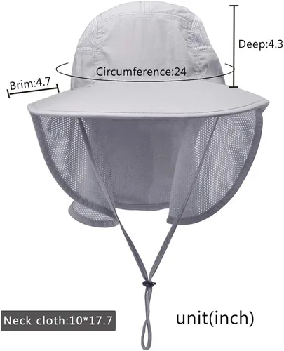 Vista 6 de lenikis Sombreros unisex para actividades al aire libre, protección UV, con solapa para el cuello