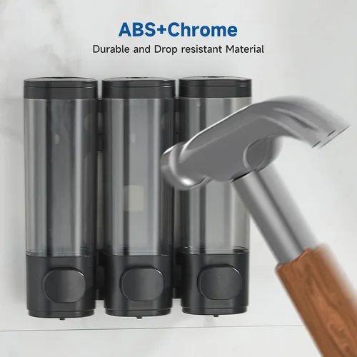 Vista 8 de Dispensador de champú y acondicionador negro y almohadilla adhesiva para uñas