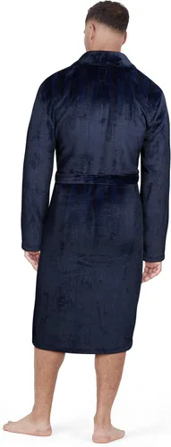 Vista 2 de U.S. Polo Assn. Albornoz para hombre Bata de felpa con cuello de chal