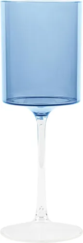 Vista 3 de PLASTICPRO Paquete de 10 copas de vino de plástico de 14 onzas, dos tonos, elegantes, desechables, con tallo, reutilizables, de plástico duro