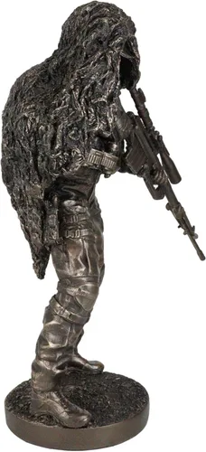Vista 4 de Ebros Gift Operaciones Especiales Tirador Militar Marino en Traje de Camuflaje Tirador Táctico Estatua de Francotirador Estatua de Unidad