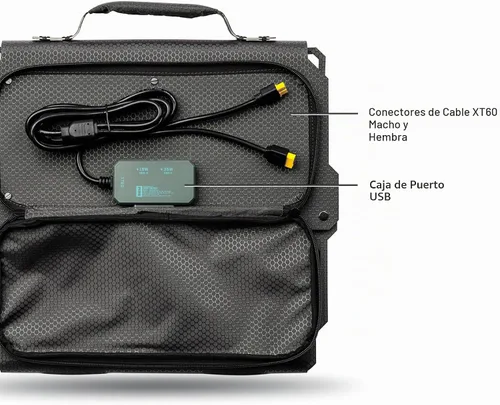 Vista 3 de Dark Energy Spectre - Panel solar plegable de 56 W Salida USB-C y USB-C para carga Ultraduradero, IPX7 impermeable, diseño encadenable, potencia