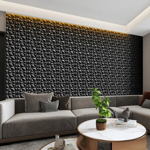 Vista 8 de INMOZATA Paneles de pared 3D para decoración de pared interior, paquete de 33 paneles decorativos de pared de 12 x 12 pulgadas con diamantes, panel