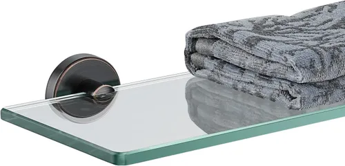 Vista 20 de JQK Pequeños estantes flotantes de vidrio negro, repisas de exhibición de 4 pulgadas para pared, mini decoración, sala de estar, dormitorio, baño
