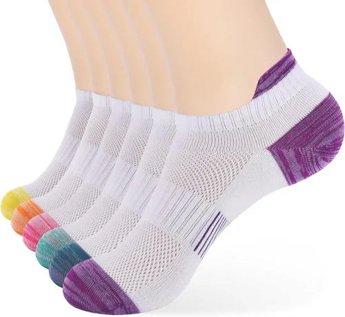 Vista 22 de ATBITER Calcetines de tobillo para mujer, delgados, atléticos, de corte bajo, con lengüeta en el talón, 6 pares 12 pares 4blanco+4negro+4gris