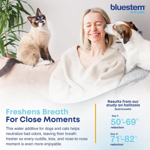 Vista 7 de bluestem Refresca el aliento de perro y gato, aditivo de agua dental seguro y eficaz, 17 onzas, pollo