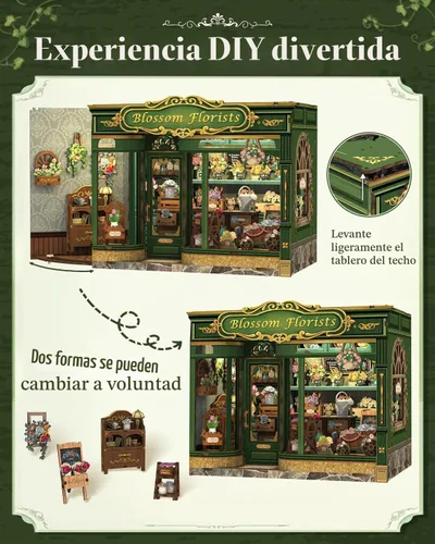 Vista 4 de Cutefun Kit de rincón de libros – Kit de rincón de librería en miniatura para adultos y adolescentes, rompecabezas de madera 3D con luz LED, regalos