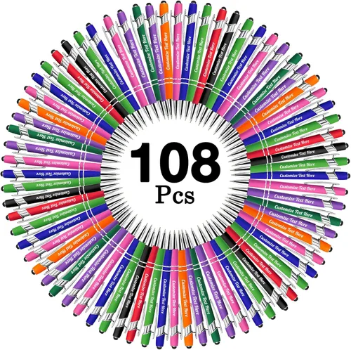 Vista 47 de Hasta 500 bolígrafos personalizados a granel con logotipo de mensaje de nombre comercial, bolígrafos grabados personalizados con lápiz óptico