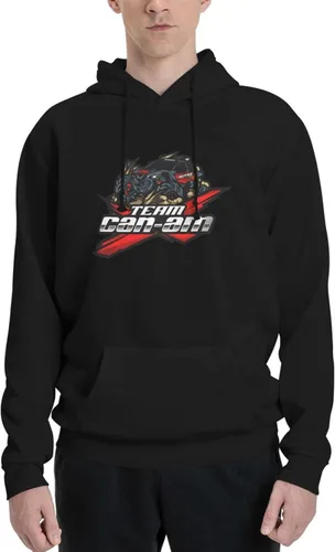 Vista 4 de GKEWEA Can-Am Logo Universal Basic Sudaderas con capucha de forro polar de alta gama con bolsillos, color negro