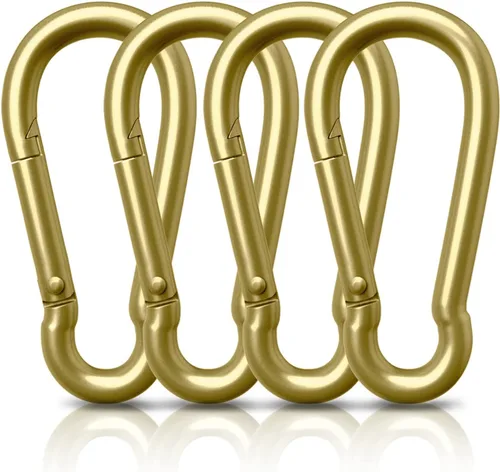 Vista 8 de AUTMATCH Carabiner Clips 3" - Heavy Duty Spring Snap Hook Clips Negro (estilo platy)