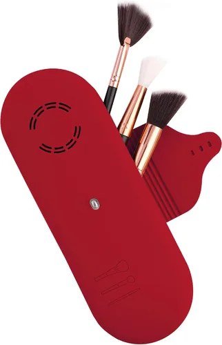 Vista 10 de Beauty Bloom - Soporte y organizador para brochas de maquillaje, silicona con hebilla, estuche de almacenamiento portátil para brochas de belleza